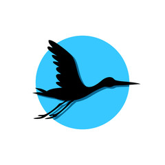 Stork icon isolated on white background for your web mobile app logo design