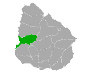Karte von Rio negro in Uruguay