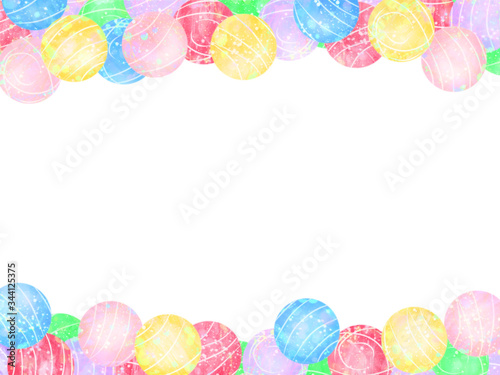 カラフルな水ヨーヨーの横フレーム Wall Mural Wallpaper Murals 桜 マチ カラフルな水ヨーヨーの横フレーム Wall Mural Wallpaper Murals 桜 マチ