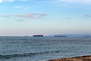 Beautiful Mediterranean sea and beach in Haifa, Israel