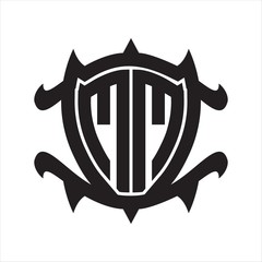 MM Logo monogram isolated with frame shield shape design template