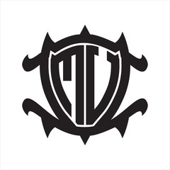 MV Logo monogram isolated with frame shield shape design template