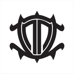 NN Logo monogram isolated with frame shield shape design template