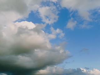 Fototapeta na wymiar black and white clouds with blue sky