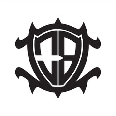 OB Logo monogram isolated with frame shield shape design template