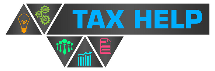 Tax Help Dark Colorful Triangle Polygon Horizontal 