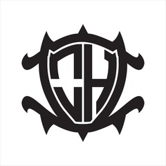 OH Logo monogram isolated with frame shield shape design template