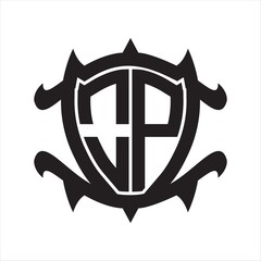 OP Logo monogram isolated with frame shield shape design template