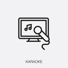 karaoke icon vector. Linear style sign for mobile concept and web design. karaoke symbol illustration. Pixel vector graphics - Vector.
