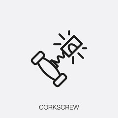 corkscrew icon vector sign symbol