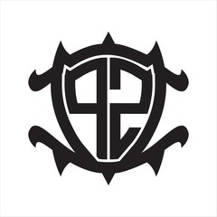 PZ Logo monogram isolated with frame shield shape design template