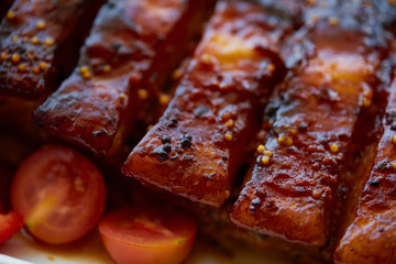 veal ribs with a crust