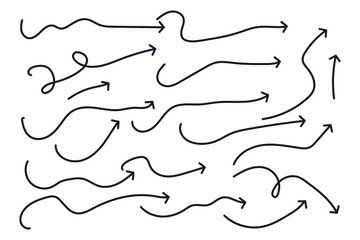 curved arrows hand drawn set icon. Sketch doodle style symbol vector illustration