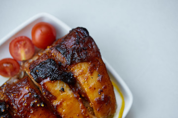 veal ribs with a crust