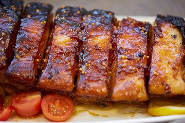 veal ribs with a crust