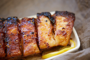 veal ribs with a crust