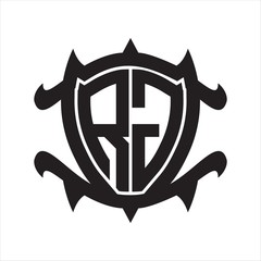 RG Logo monogram isolated with frame shield shape design template