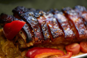 veal ribs with a crust
