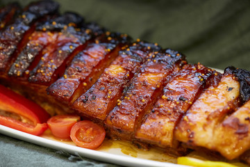 veal ribs with a crust