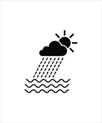 weather icon,cloud with rain and sun icon,vector best flat icon.
