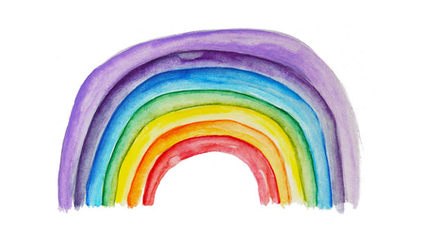 Bunter Regenbogen - rainbow als Symbol der Hoffnung in Zeiten der Krise, Glaube an die Zukunft, Kraft und St&auml;rke, Geduld haben und positiv bleiben