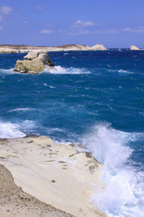 Sarakiniko beach in north of Milos island, Greece