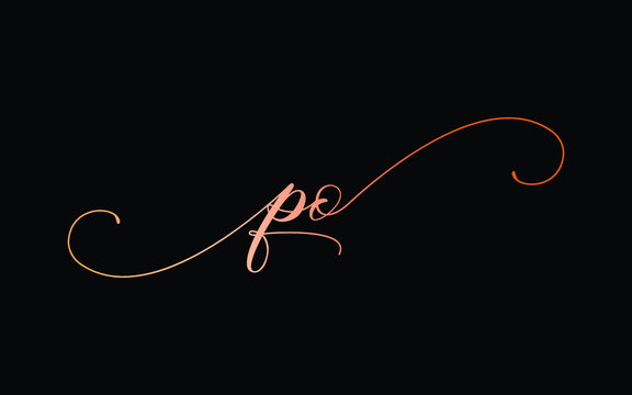 Po Or P, O Lowercase Cursive Letter Initial Logo Design, Vector Template