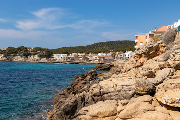 Fototapeta na wymiar Spain Majorca, beautiful beach of Sant Elm, Mediterranean Sea, Balearic Islands