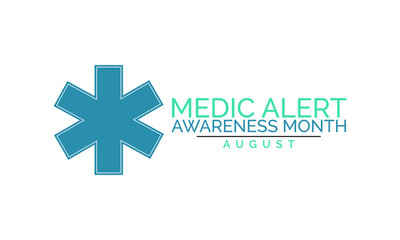 Obraz premium Vector illustration on the theme of Medic alert awareness month observed each year during August.