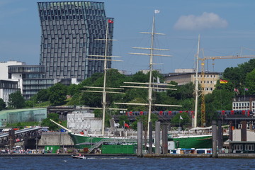 Hamburger Hafen, Landungsbrücken, Segelschiff, Museumsschiff