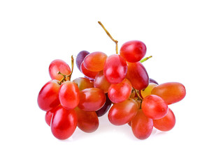 Red grape on white background