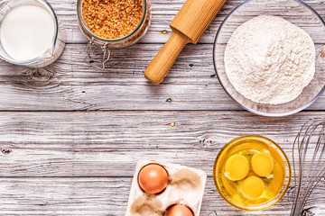Bakery products -flour, eggs, milk.