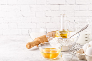 Bakery products -flour, eggs, milk.