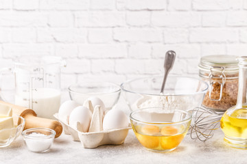 Bakery products -flour, eggs, milk.