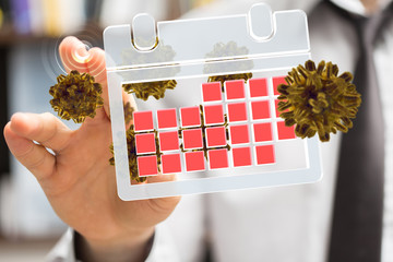 Financial stock graph has down from virus corona outbreak..