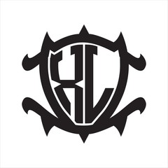 XL Logo monogram isolated with frame shield shape design template