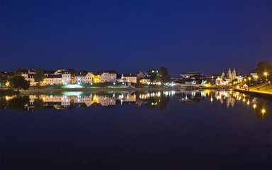 Fototapeta na wymiar Minsk - panorama in the evening on the Trinity suburb
