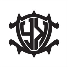 YK Logo monogram isolated with frame shield shape design template