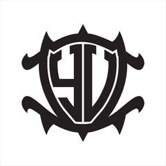 YV Logo monogram isolated with frame shield shape design template