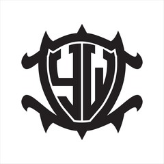 YW Logo monogram isolated with frame shield shape design template