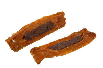dry dog ​​food on white background