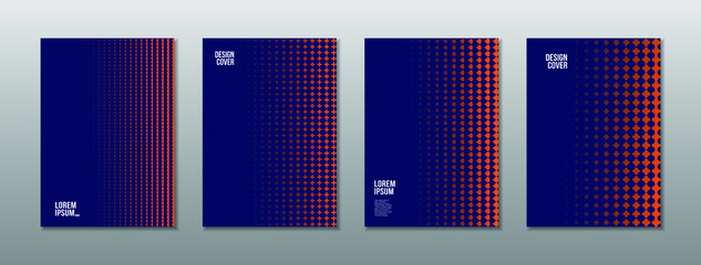 Minimal covers design. Colorful halftone gradients. Future geometric patterns. Eps10 vector.