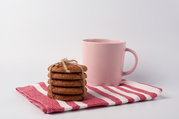 freshly baked chocolate cookies on a rustic wooden table