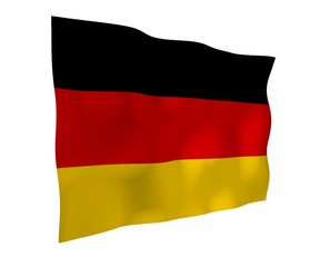 Flag of Germany. Wide format 3D illustration. State symbol of the Federal Republic of Germany. 3D rendering