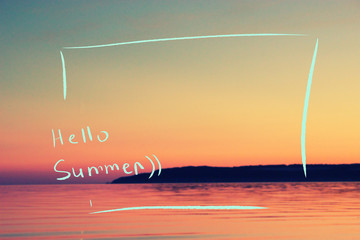 Sunset over the water