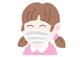 マスクを付けた笑顔の女の子