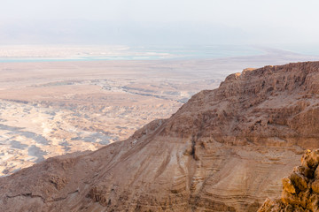 The ancient fortification in the Southern District of Israel. Masada National Park in the Dead Sea region of Israel