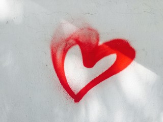 Close-up Of Red Heart Shape On Wall