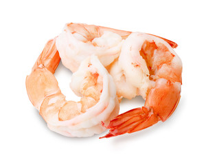Cooked shrimp isolated on white background. This has clipping path.