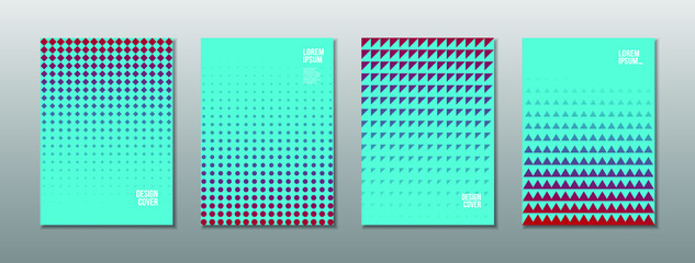 Minimal covers design. Colorful halftone gradients. Future geometric patterns. Eps10 vector.